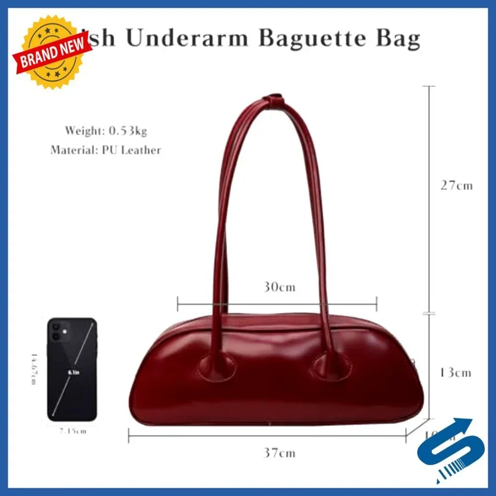 PU Leather Hobo Shoulder Bag with Top Handle - Waterproof Fashion Tote
